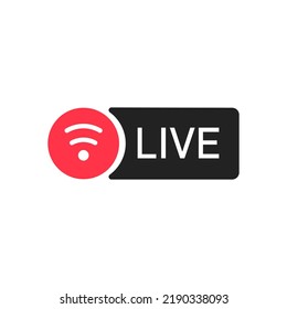 Ilustración del símbolo de señal de flujo de vídeo en vivo. El concepto de transmisión en vivo. Vector.