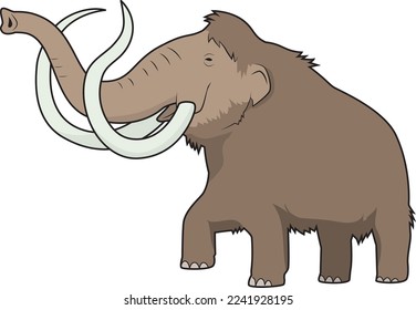 Illustration of a living mammoth