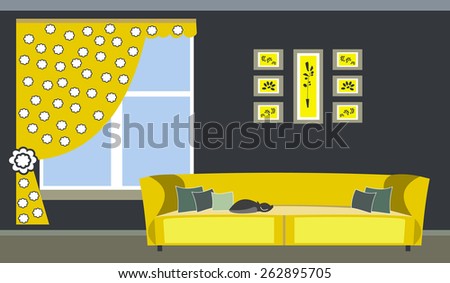 Illustration of the living room