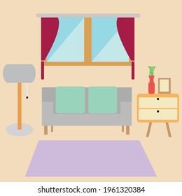 Illustration of Living Room Vector