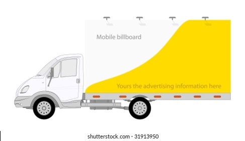 Illustration of LKW truck with mobile billboard