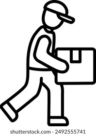 Illustration of a loader drawn with black lines
