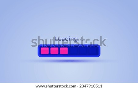 illustration loading bar vector icon 3d symbols isolated on background.3d design cartoon style. 