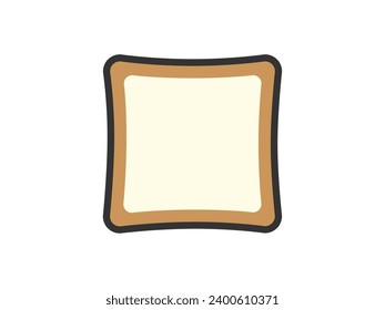 Illustration of a loaf of bread icon (color line drawing).