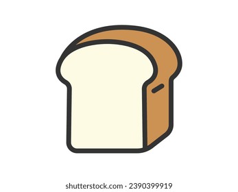 Ilustración de un icono de pan con una hoja de pan (dibujo de líneas).