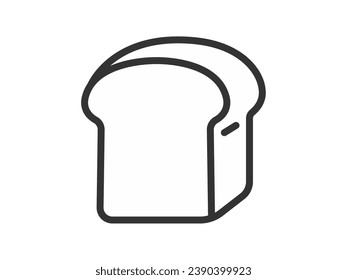 Illustration of a loaf of bread icon (line drawing).