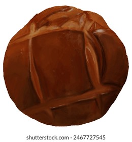 Illustration eines Brotlaibes. Perfekt für Bäckereien oder Küchen. Kann auf Websites, sozialen Netzwerken, Briefpapier oder gedruckt verwendet werden.