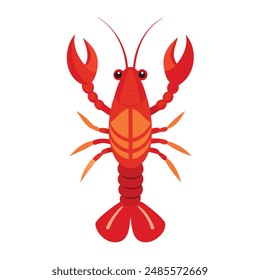 Illustration of Lobster animal on white