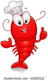 Illustration of a Lobster Character Dressed as a Chef