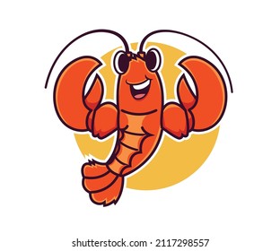 Illustration lobster seafood logo mascot