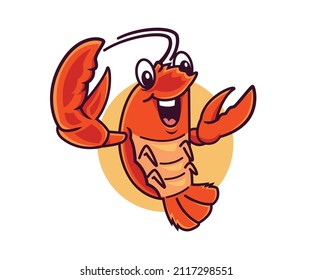 Illustration lobster seafood logo restaurant