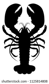 An illustration of a lobster in silhouette
