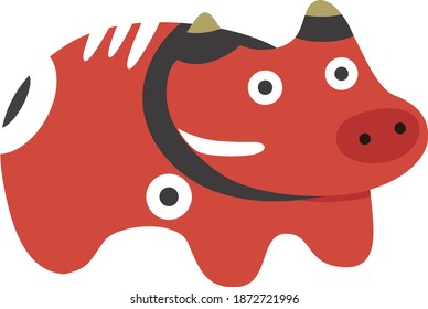 Illustration of the local toy "Akabeko"2