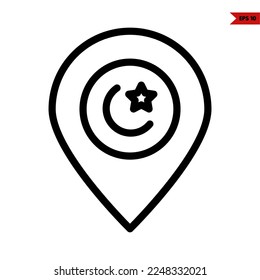 Illustration of Location Line Icon