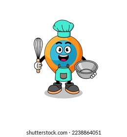 Illustration of location symbol as a bakery chef , character design