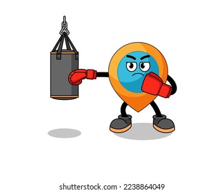 Illustration of location symbol boxer , character design