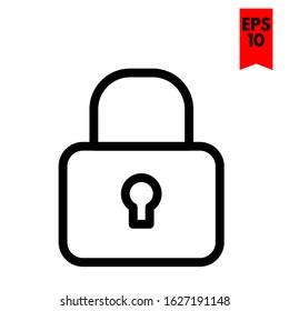 illustration of lock flat icon