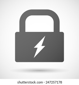 Illustration of a lock icon with a lightning