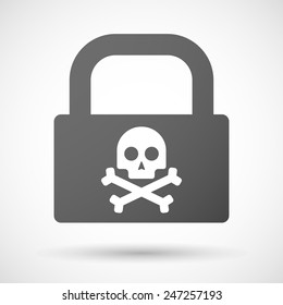 Illustration of a lock icon with a skull