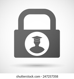 Illustration Of A Lock Icon With A Student