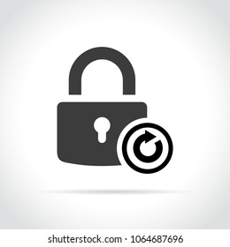 Illustration Of Lock Reload Icon On White Background