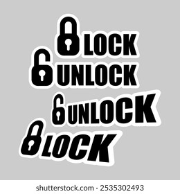 illustration of a lock and unlock sign vector