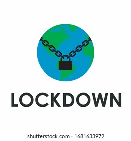 illustration of lockdown from corona virusin vector