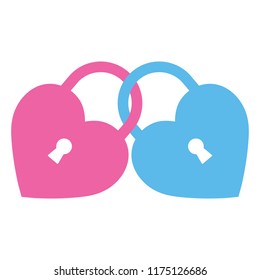 illustration Locked Hearts. Padlocks in the shape of a heart.