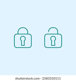 illustration of a locked and open padlock