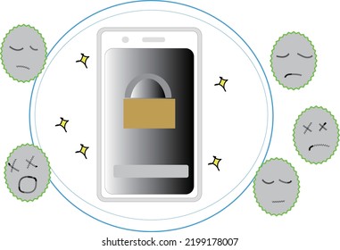 Ilustración de un smartphone bloqueado