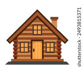Illustration of Log house Isolated