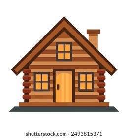 Illustration of Log house Isolated