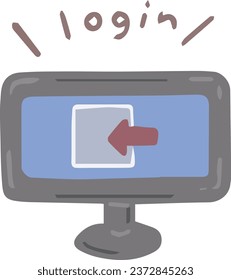 Illustration of logging in on a computer
