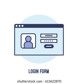 Illustration of login form of an application