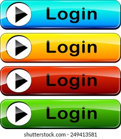 illustration of login web buttons design set