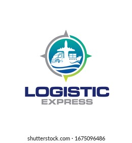 Illustration Logistics Delivery Company Logo Design Stock Vector 