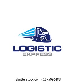 Illustration logistics and delivery company logo design template