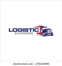 Illustration logistics and delivery company logo design template