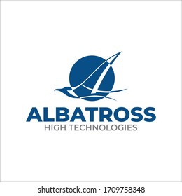 Illustration logistics and delivery company logo design template. A letter with bird fly symbol