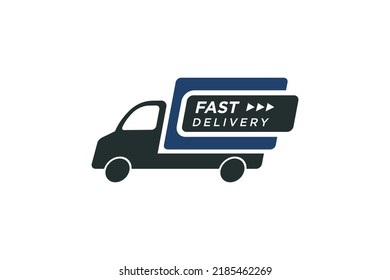 Illustration logistics and delivery company logo design template