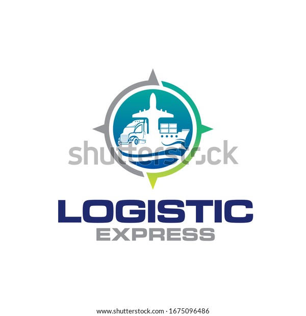 Illustration logistics and delivery company logo\
design template