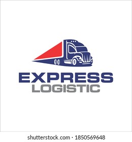 Illustration logistics and express delivery company logo design template