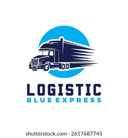 Illustration logistics and express delivery company logo design template
