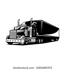 Illustration of logistics truck and goods delivery