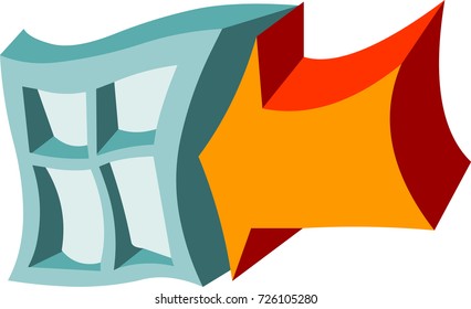 Illustration logo arrow window isolated vector