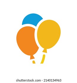 Illustration of logo and balloon icon in full color. flying balloon, creative, free.