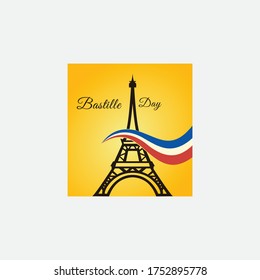 illustration logo bastille day vector icon.