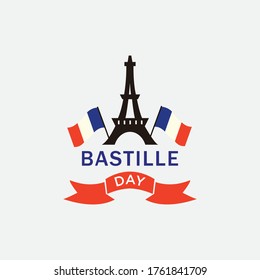 illustration logo bastille day vector icon templet