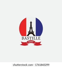 illustration logo bastille day vector icon templet