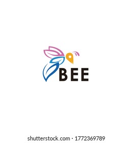 illustration logo bee vector icon